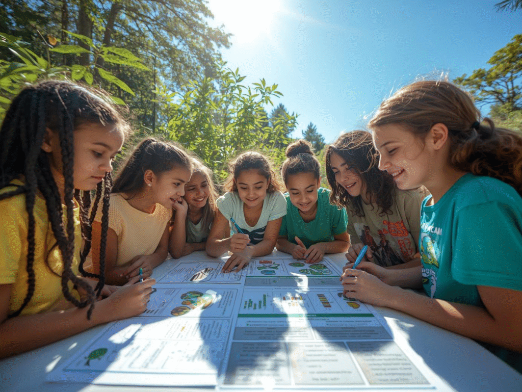 students knowing about environment and learning about actions that creates global change